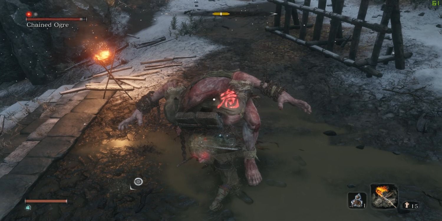 Sekiro Ogre doing a perilous grab attack