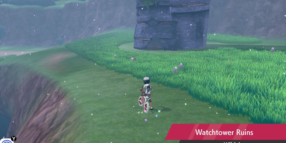 Руины сторожевой башни в дикой местности в Pokemon Sword and Shield