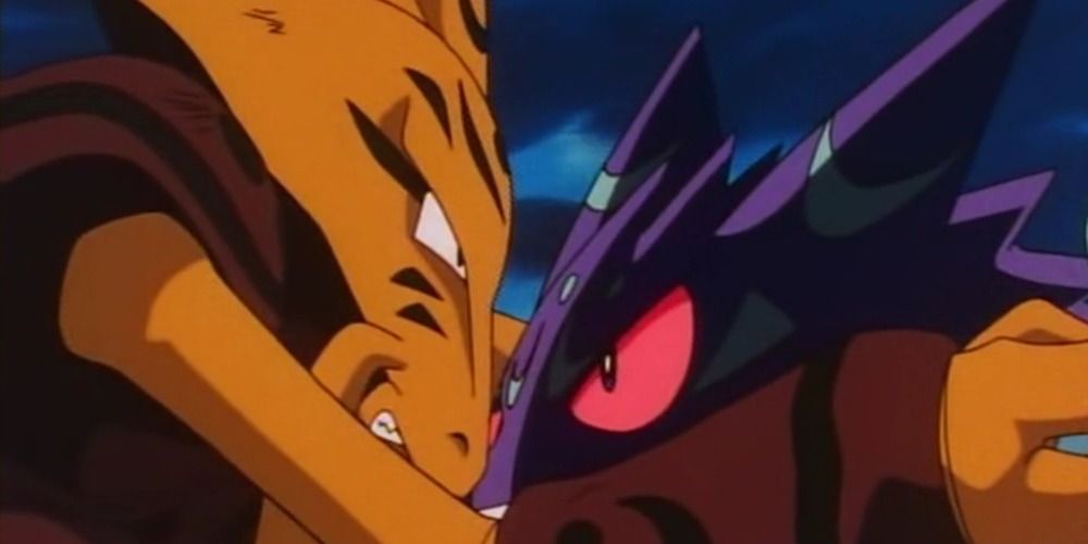 Giant Alakazam and Gengar in Pokemon anime