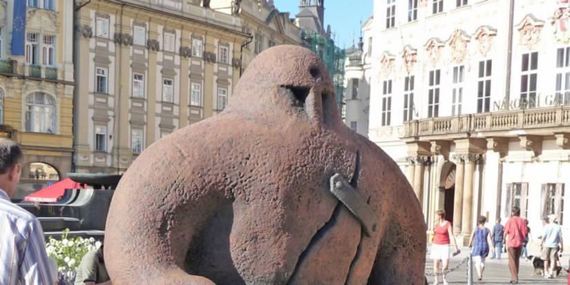 The Prague Golem in the streets of Prague