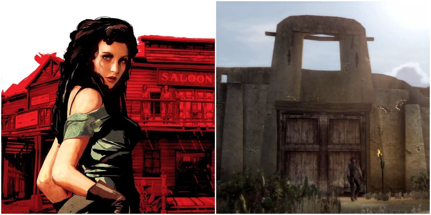 Fort Mercer and a prostitute in Red Dead Redemption