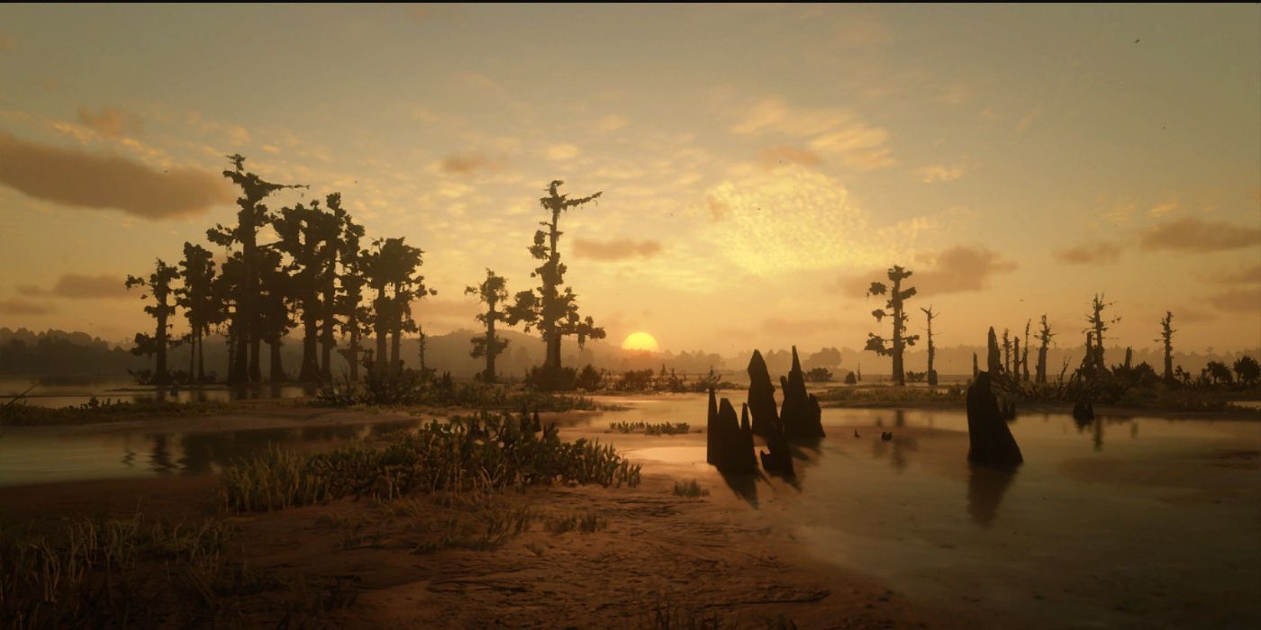 Red Dead Redemption 2 Sunset At Bayou Nwa