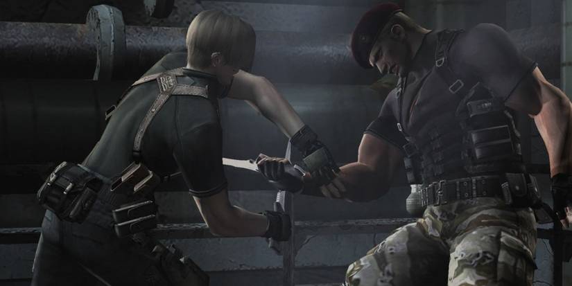 Resident Evil 4 Leon Knife Fighting Jack Krauser