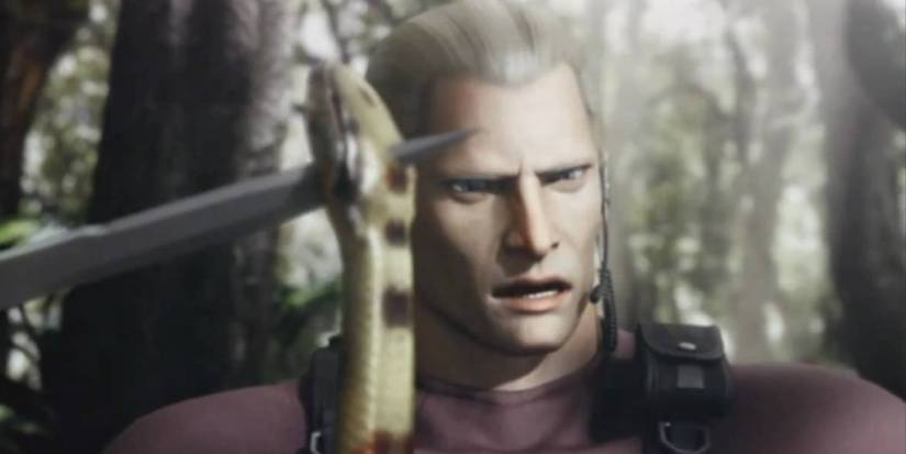 Resident Evil Darkside Chronicles Krauser Stabbing A Snake in the Jungle