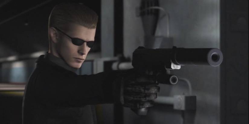 Resident Evil Umbrella Chronicles Wesker Aiming A Silenced Handgun