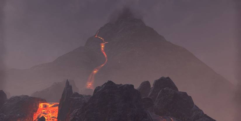 Red Mountain After Eruption