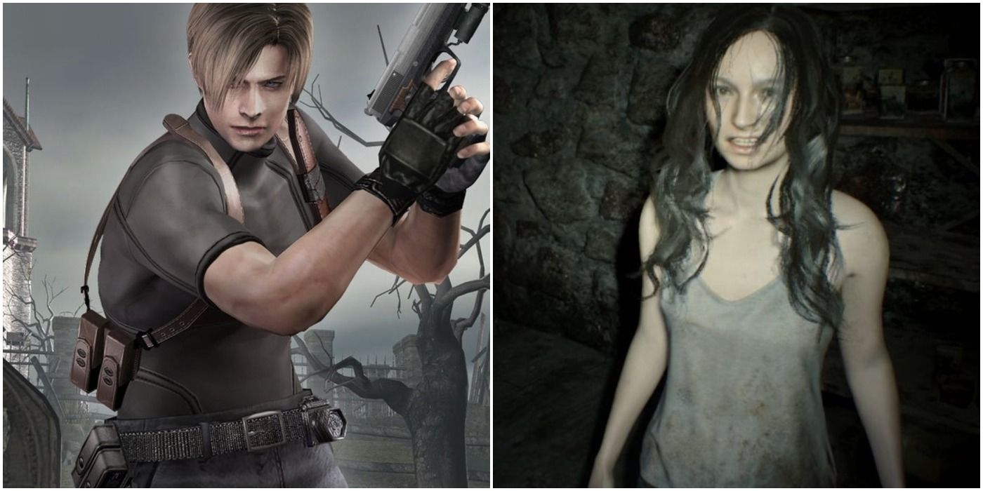 (Left) Leon in Resident Evil 4 (Right) Mia in Resident Evil 7