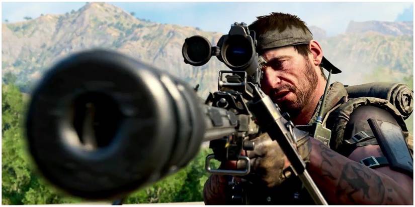 Woods aiming a sniper rifle in Black Ops IV