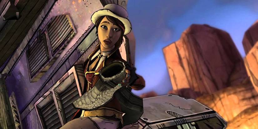 Fiona Holding Rhys's Boot In Tales From The Borderlands