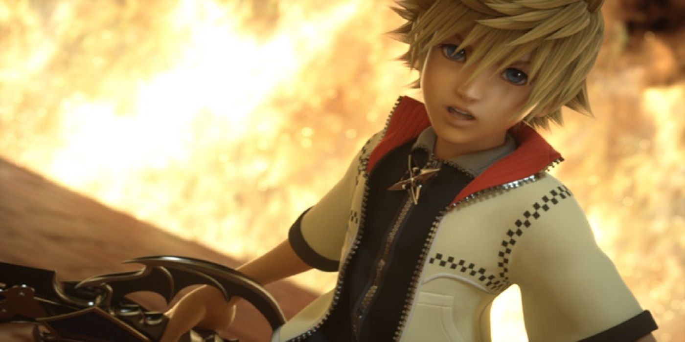 Roxas surrounded by fire