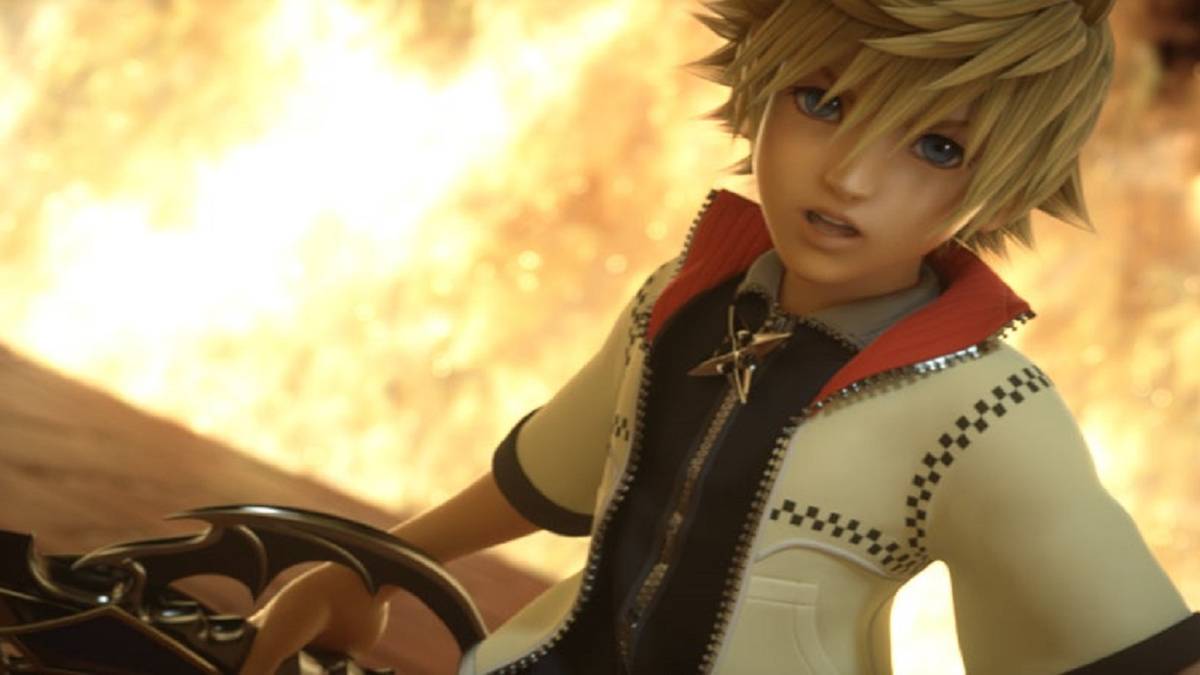 Roxas surrounded by fire