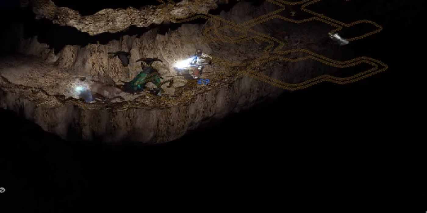 Fighting Demon Scarabs in Diablo 2.