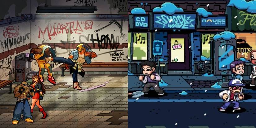 Scott Pilgrim Streets of Rage 4 Split Image
