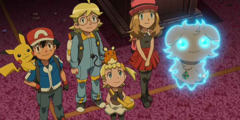 Espurr haunting a house in Pokemon anime