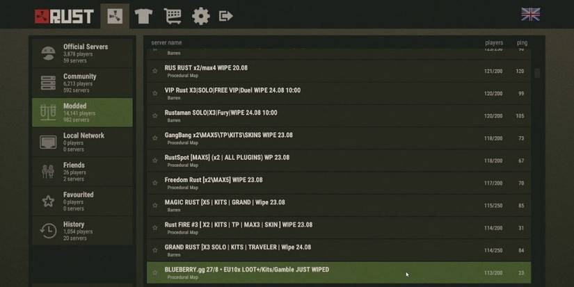 Rust Video Game Servers