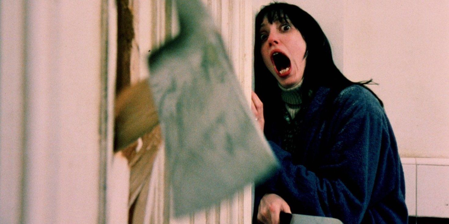 Shelley Duvall as Wendy Torrance cowering in the bathroom in The Shining
