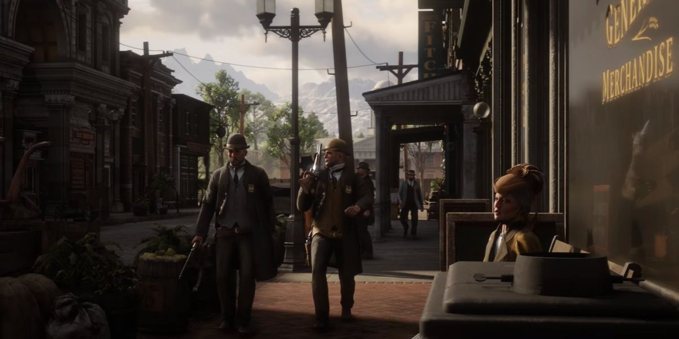 Red Dead Redemption 2 Policemen Walking In Blackwater