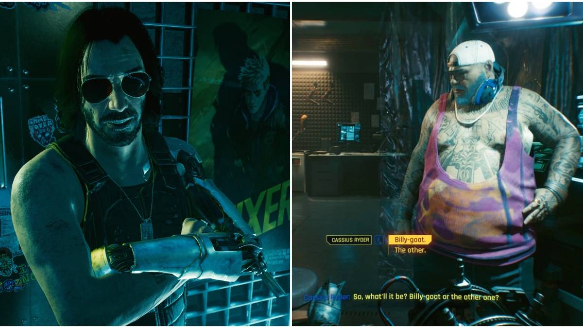 Johnny Silverhand and his tattoo artist in Cyberpunk 2077