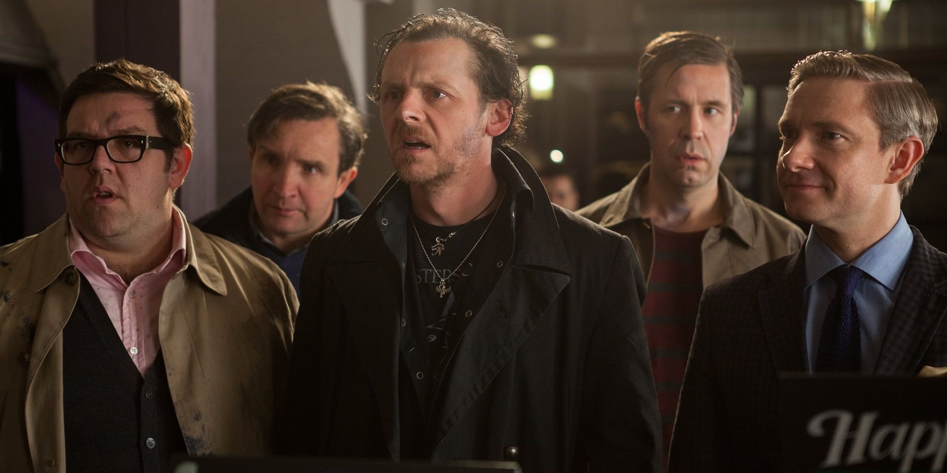 Simon Pegg, Nick Frost, Martin Freeman, Eddie Marsan, and Paddy Considine in The World's End
