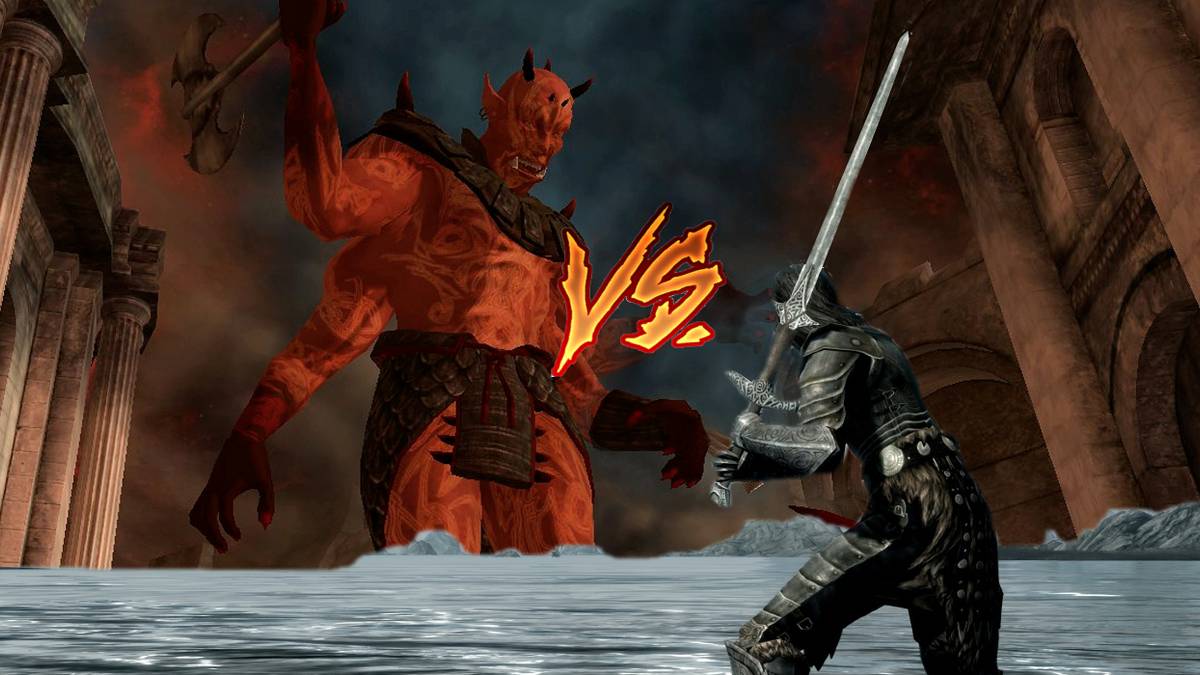 Skyrim vs Oblivion Dark Elf Mehrunes Dagon