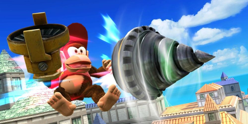 Super Smash Bros Ultimate Diddy Kong Holding Drill Base Using Drill Head