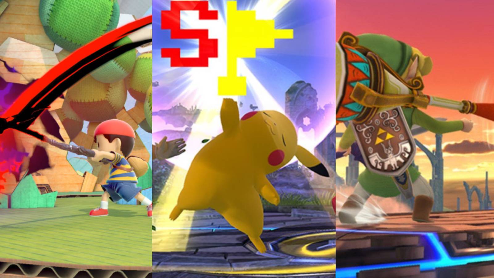 Super Smash Bros Ultimate Ness Death Scythe Pikachu Special Flag Toon Link Gust Bellows