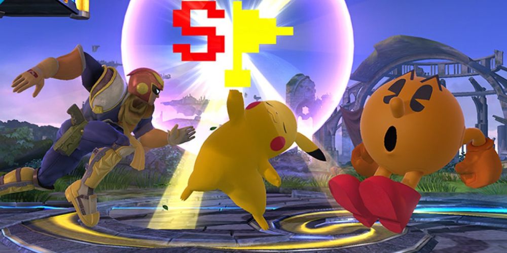 Super Smash Bros Ultimate Pikachu Using Special Flag Against Captain Falcon And Pacman