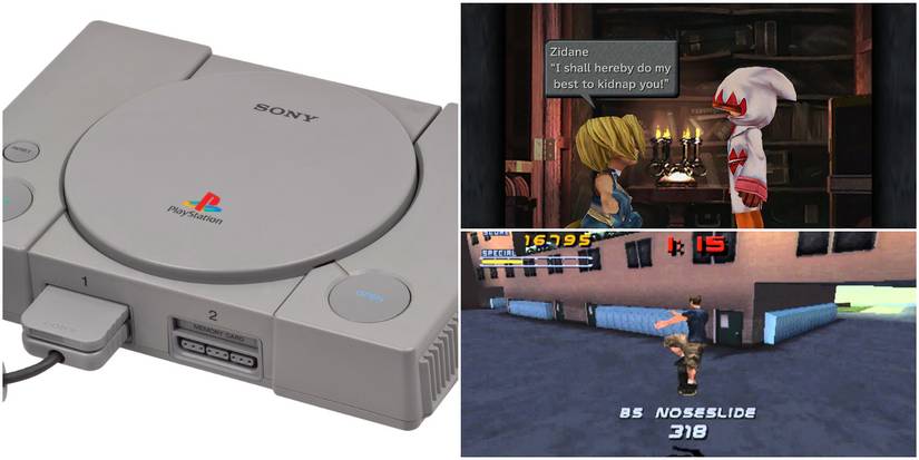 Sony PlayStation 1 Console with FF9 and Tony Hawk Pro Skater 2 Gameplay