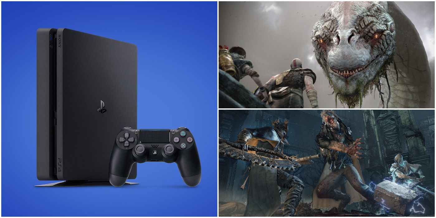 Sony PlayStation 4 Console With God of War and Bloodborne Gameplay