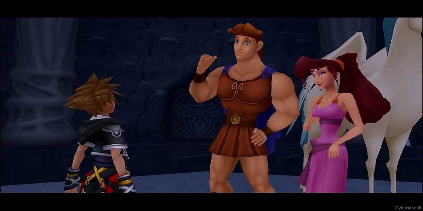 Sora, Hercules, Meg, and Pegasus