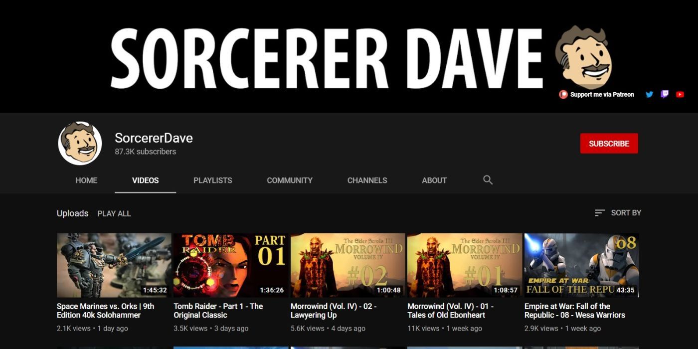 Sorcerer Dave YouTube Channel