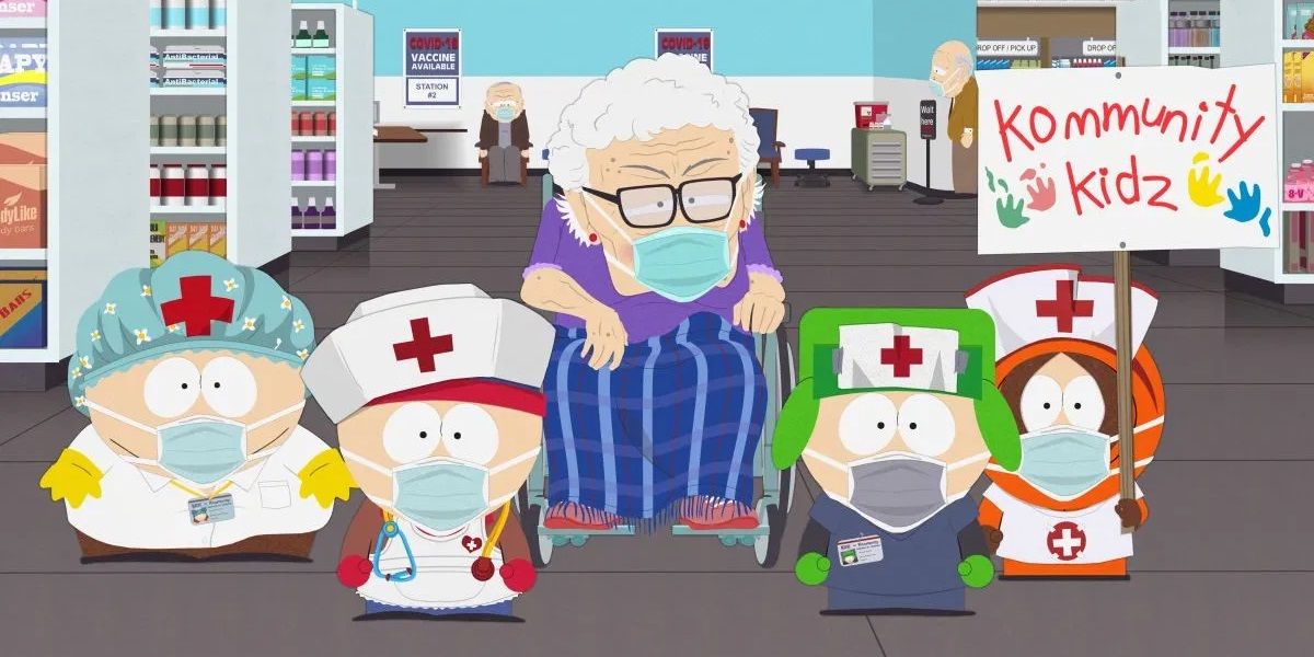 Stan, Kyle, Cartman, and Kenny steal vaccines in the South Park Vaccination Special
