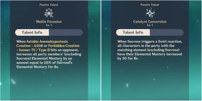 Sucrose's skill and burst description