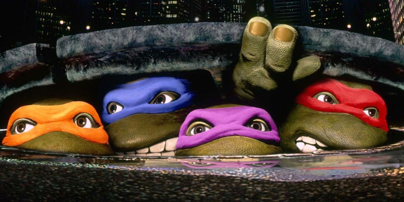 TMNT 1990 Live Action movie Poster emerging from sewer