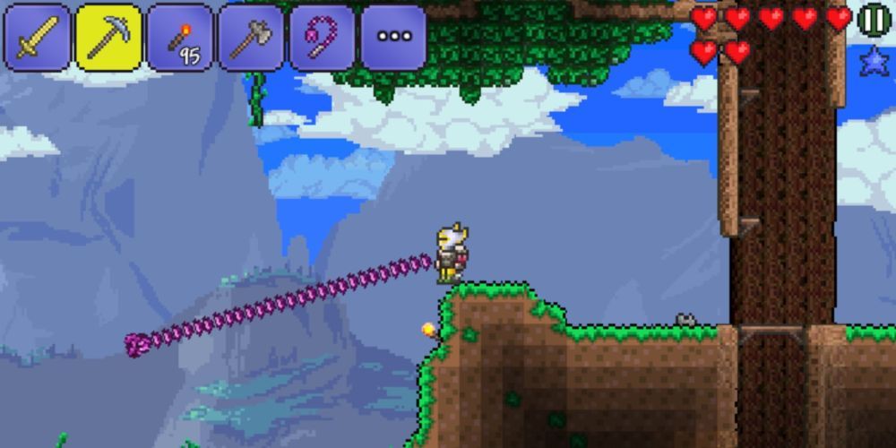 The Grappling Hook Is A Great Way Of Reaching High Places In Terraria