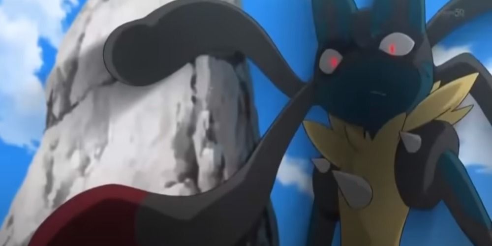 Lucario going wild in Pokemon anime