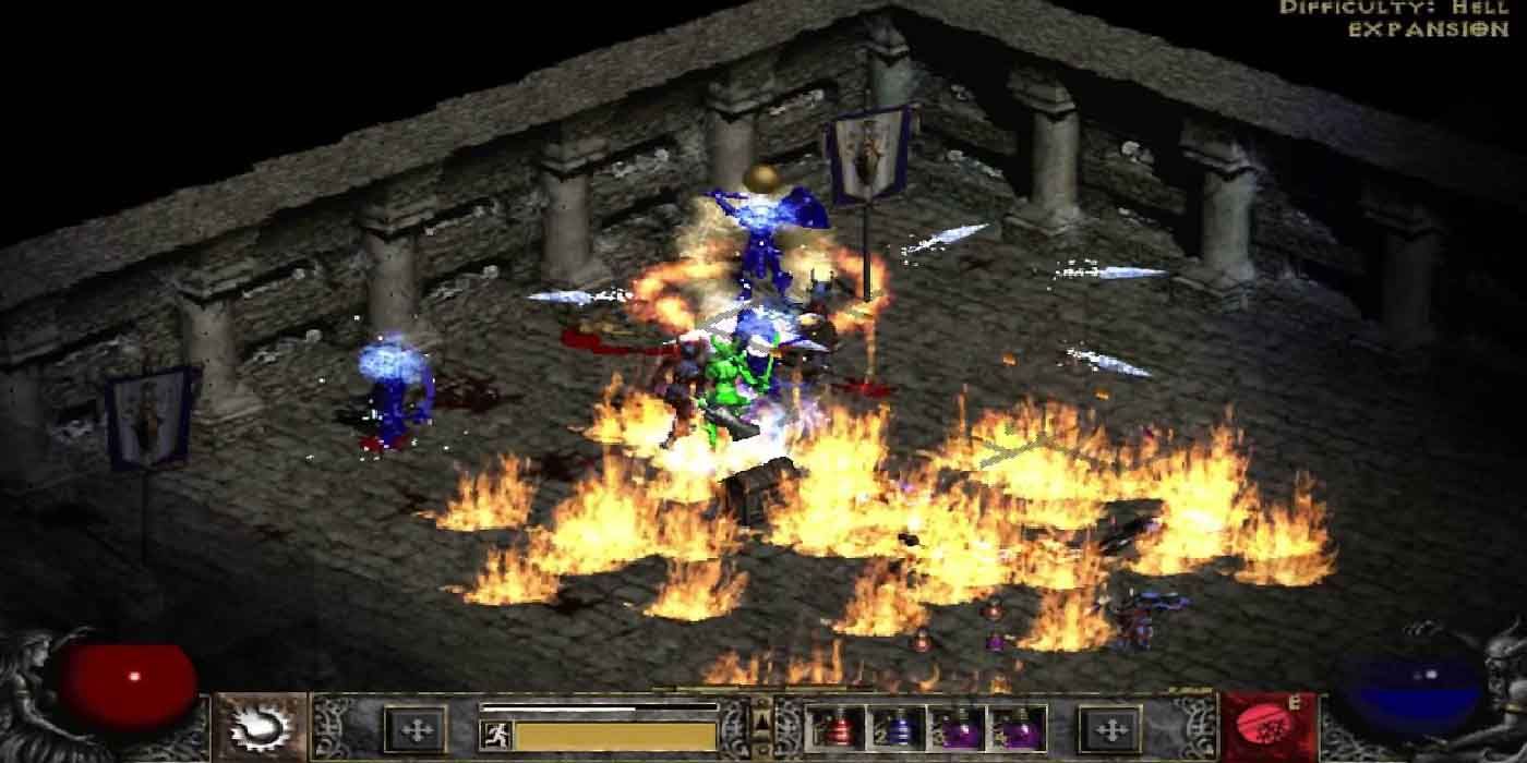 Fighting the Countess in Diablo 2.