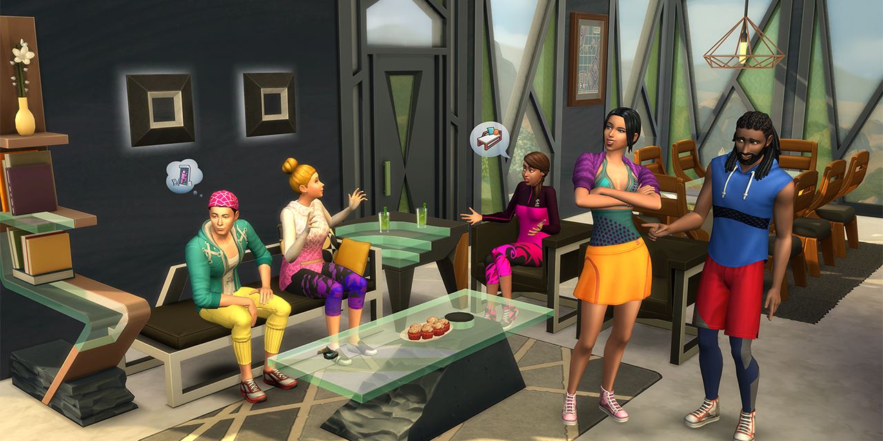 Симы The Sims 4 Fitness Stuff в современном доме