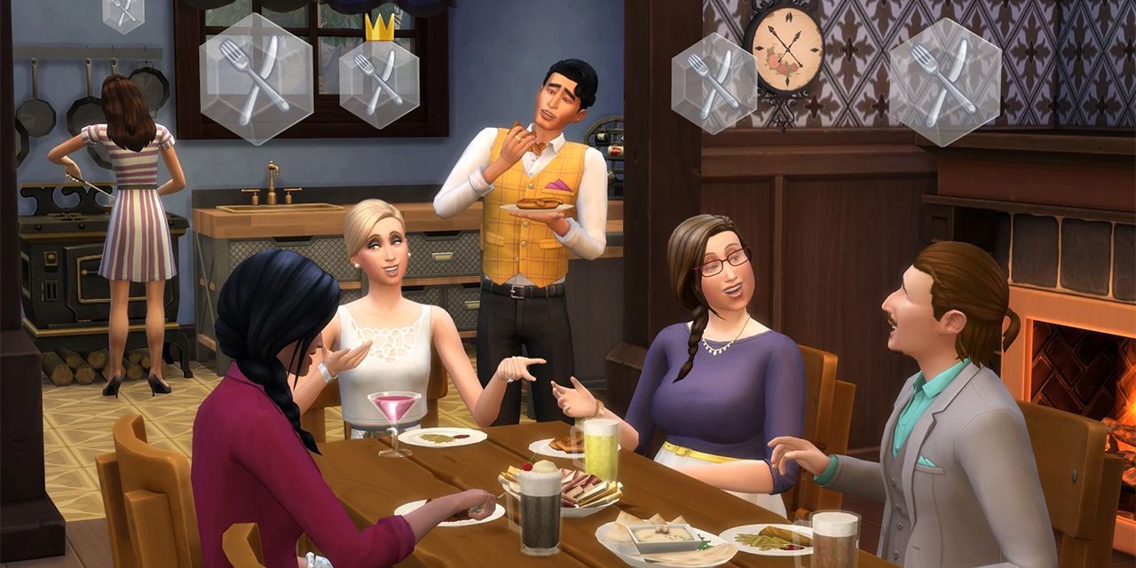 The Sims 4 Веселимся вместе: главные арт-симы обедают вместе