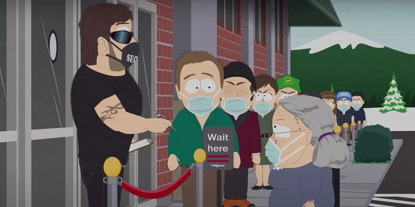 The line outside Walgreens in the South Park Vaccination Special