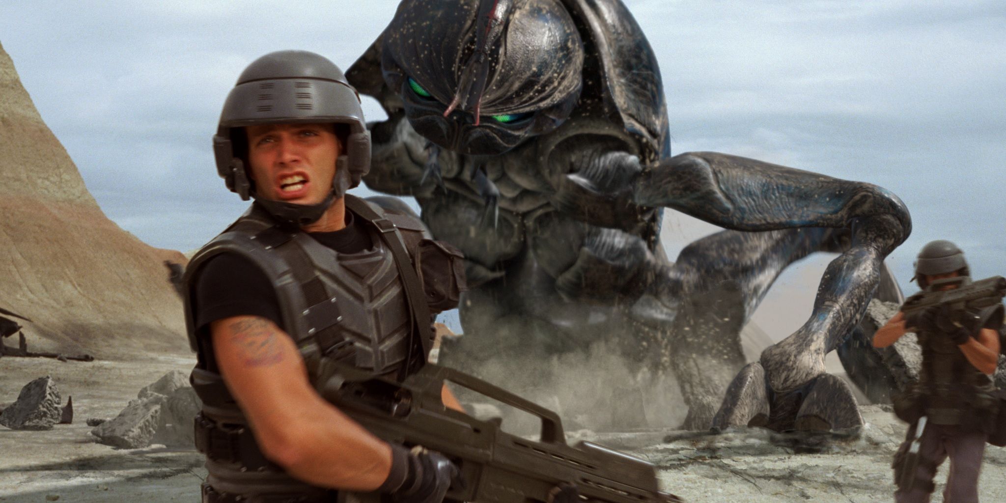 In Starship Troopers, soldiers fight giant bugs