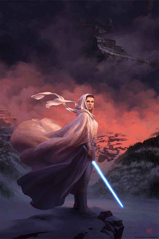 Star Wars painting of Leia Organa by Christophe Vacher