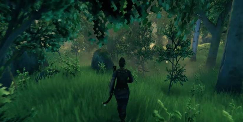 Valheim Hero Running Through The Forest With a Bow