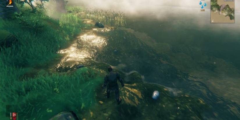 Valheim Hero Farming Flint on a Shore