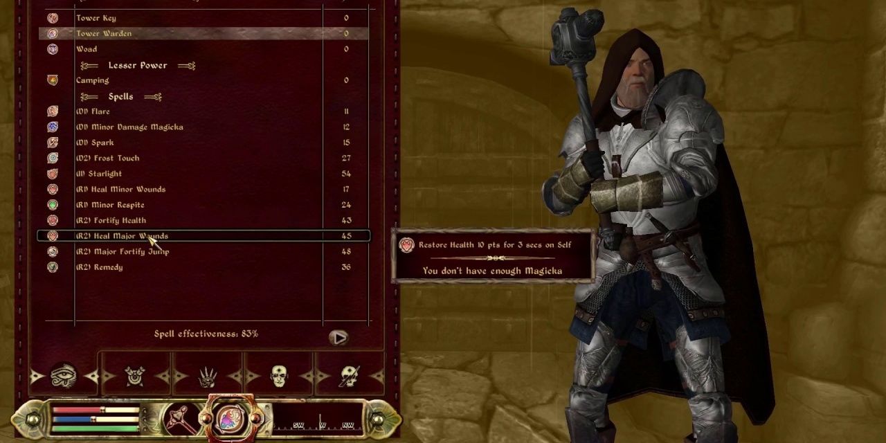 Character Screen From Vanilla Combat Enhanced For Oblivion