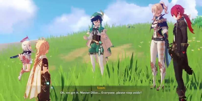 Genshin Impact Venti Standing with Diluc Traveler and Jean