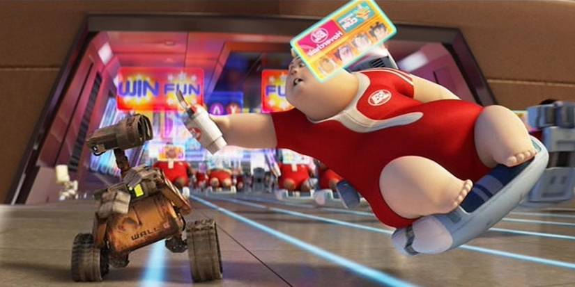 WALL-E on the Axiom with a human