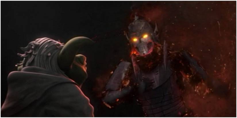 Yoda Speaking The Bane's Force Ghost