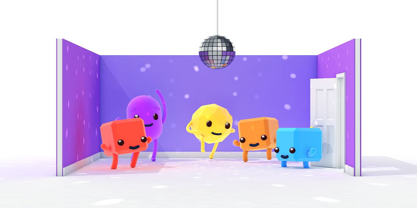 5 different Twitch Bits icons dance around a disco ball