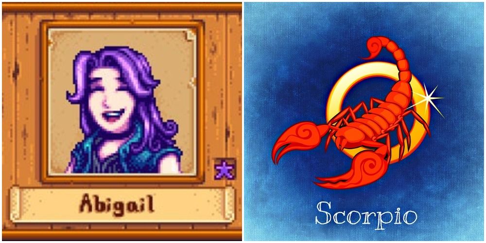 Abigail next to a Scorpio symbol